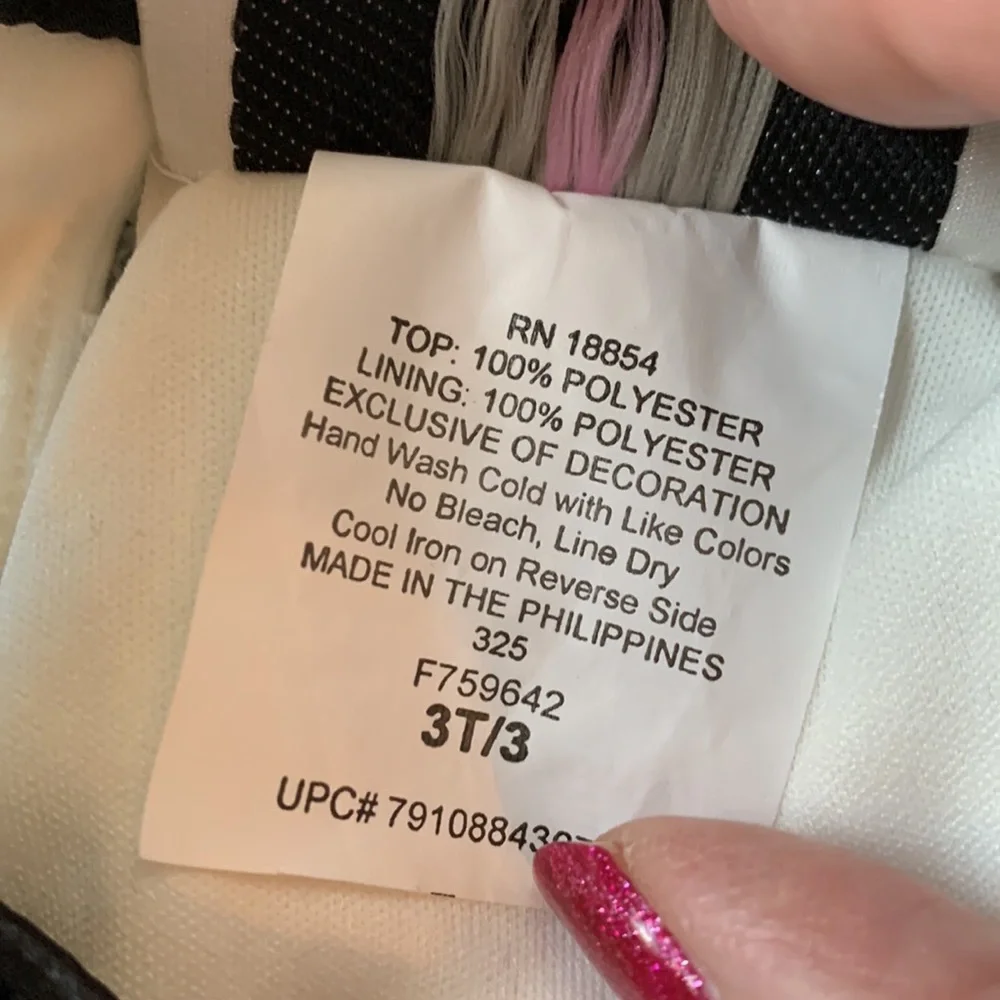 Rare Editions Toddler Top and Leggings, white and black, size 3T
